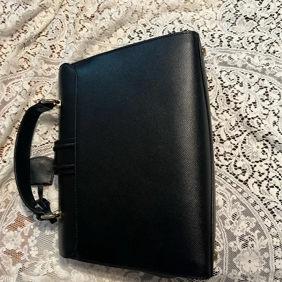 Michael Kors Bleecker Black Leather Women's Satchel - Picture 8 of 10